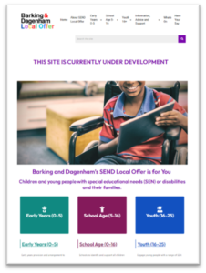 Screenshot of the local offer homepage