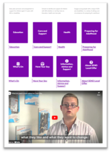 Screenshot of the local offer homepage