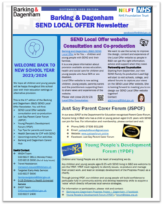 Screenshot of the September 2023 Local Offer Newsletter