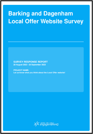 Screenshot of Local Offer Website Survey report