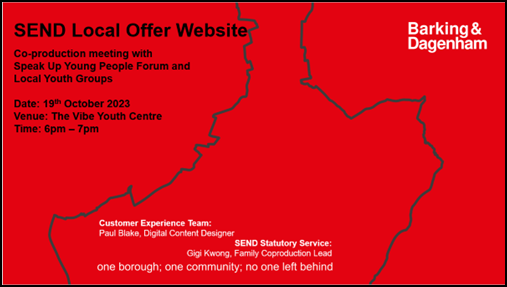 Screenshot of presentation for Speak Up Young People Forum meeting